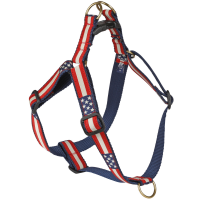 Step-In 1-inch Ribbon Dog Harness - Retro Flag