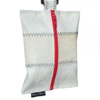 Sailcloth Leash Bag - White with Blue Stitching