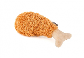 Squeaky and Crinkly Stuffed Dog Toy - Drumstick