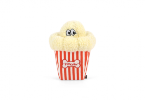Squeaky and Crinkly Stuffed Dog Toy - Popcorn